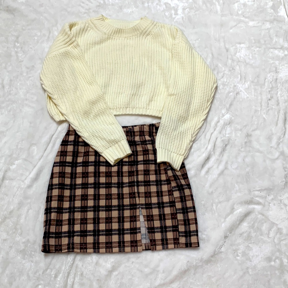 Shein skirt and sweater set (size small)